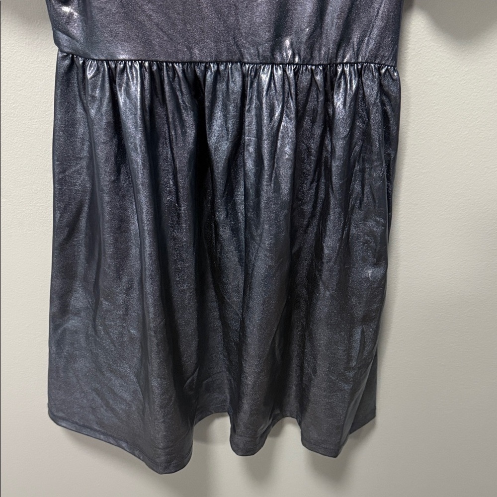 Wonder Nation Metallic Blue Kids Casual Dress - Picture 2 of 9